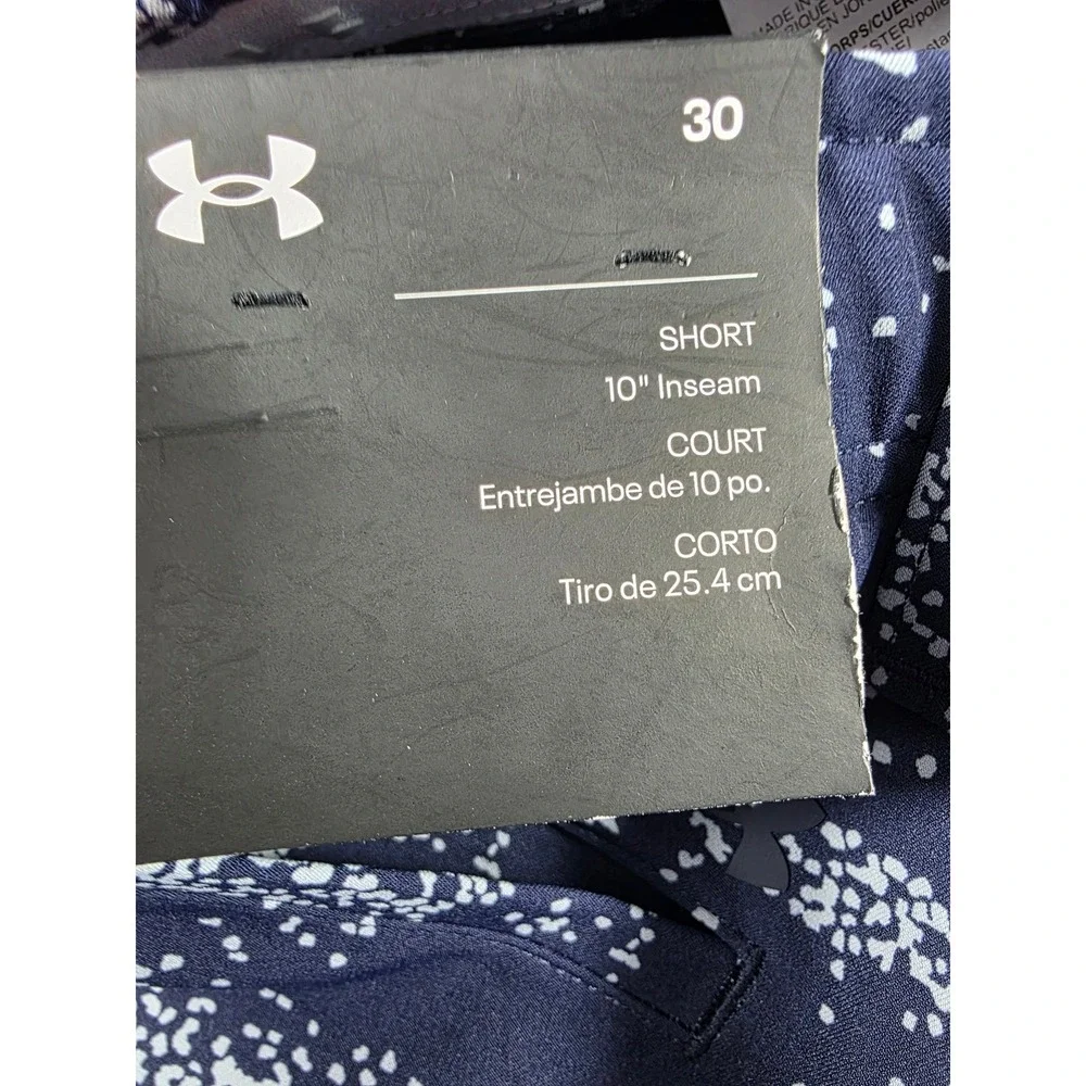 Under Armour Golf Shorts Mens 30 Blue White Galaxy Print 10